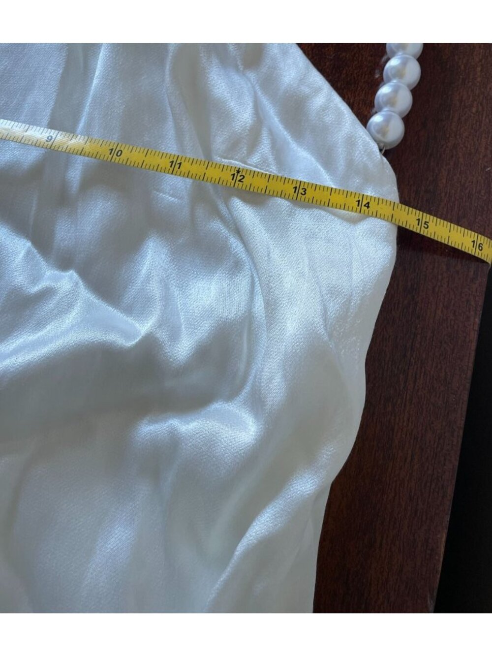 NEW Meshki Blanche Satin Pearl Halter Maxi Dress SZ S Bridal Formal Elegant - Picture 11 of 14